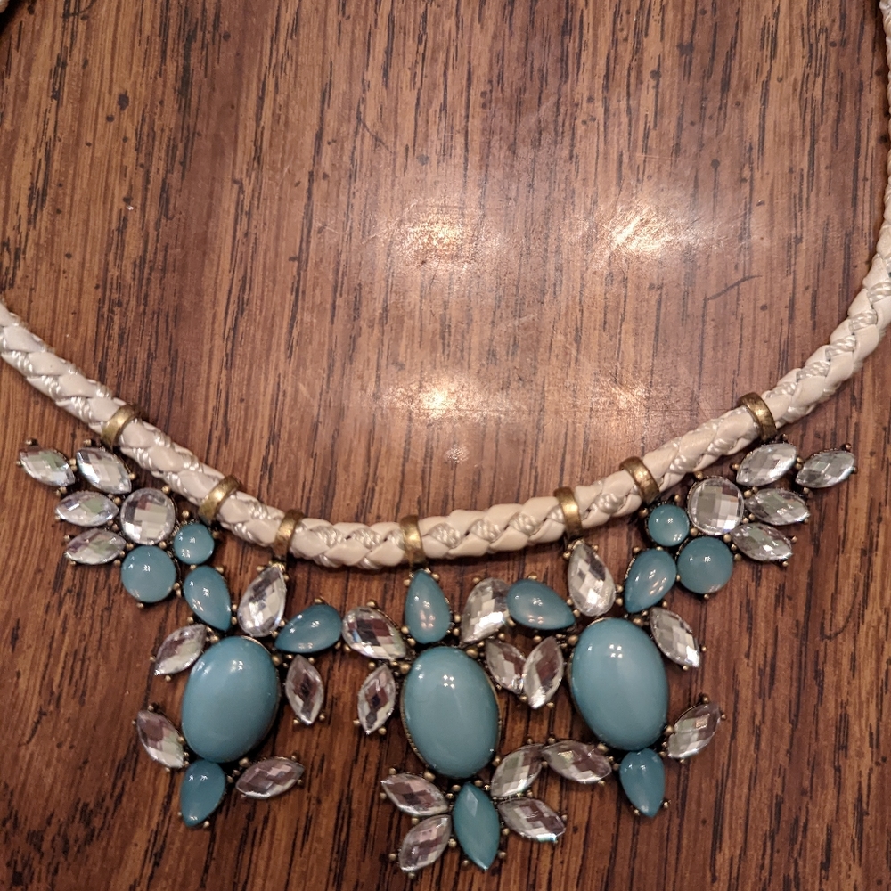 Vintage Turquoise and Rhinestone necklace